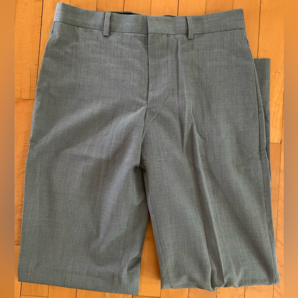Grey pintstripe dress pants, Banana Republic